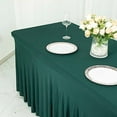 thumbnail image 6 of BalsaCircle 6 ft Fitted Hunter Green Premium Spandex Rectangle Tablecloth Wavy Table Cover Party Events Decorations, 6 of 8