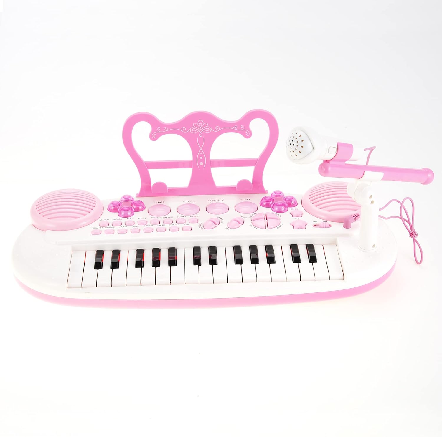Piano Keyboard for Kids | 31 Keys | Fun Lights and Music | Comes with Microphone and Stand