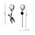 thumbnail image 5 of Pendientes de conejo asimétricos de cadena larga para mujer, pendientes punk chapados en plata, joyería (conejo) Rojo Verde, 5 of 5