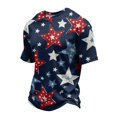thumbnail image 2 of CIENVNSTG USA Flag Distressed Print T Shirt for Men 4th of July Themed Short Sleeve Crew Neck Casual Fit Patriotic Tee for Independence Day and Summer Daily Use Black XL, 2 of 5