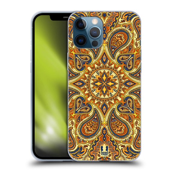 Head Case Designs Intricate Paisley Gold Soft Gel Case Compatible with Apple iPhone 12 Pro Max