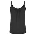 thumbnail image 3 of Camisole Tops for Women Summer Loose Vests Square Neck Camisoles Sleeveless Pleated Blouses Spaghetti Strap Tank Top Casual Solid Color Cami Swing Tops, 3 of 7
