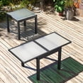 thumbnail image 2 of Extendable Patio Dining Table - Clear Tempered Glass & Aluminum Outdoor Table | 63" Garden Table for Backyard, Deck & Lawn, 2 of 7