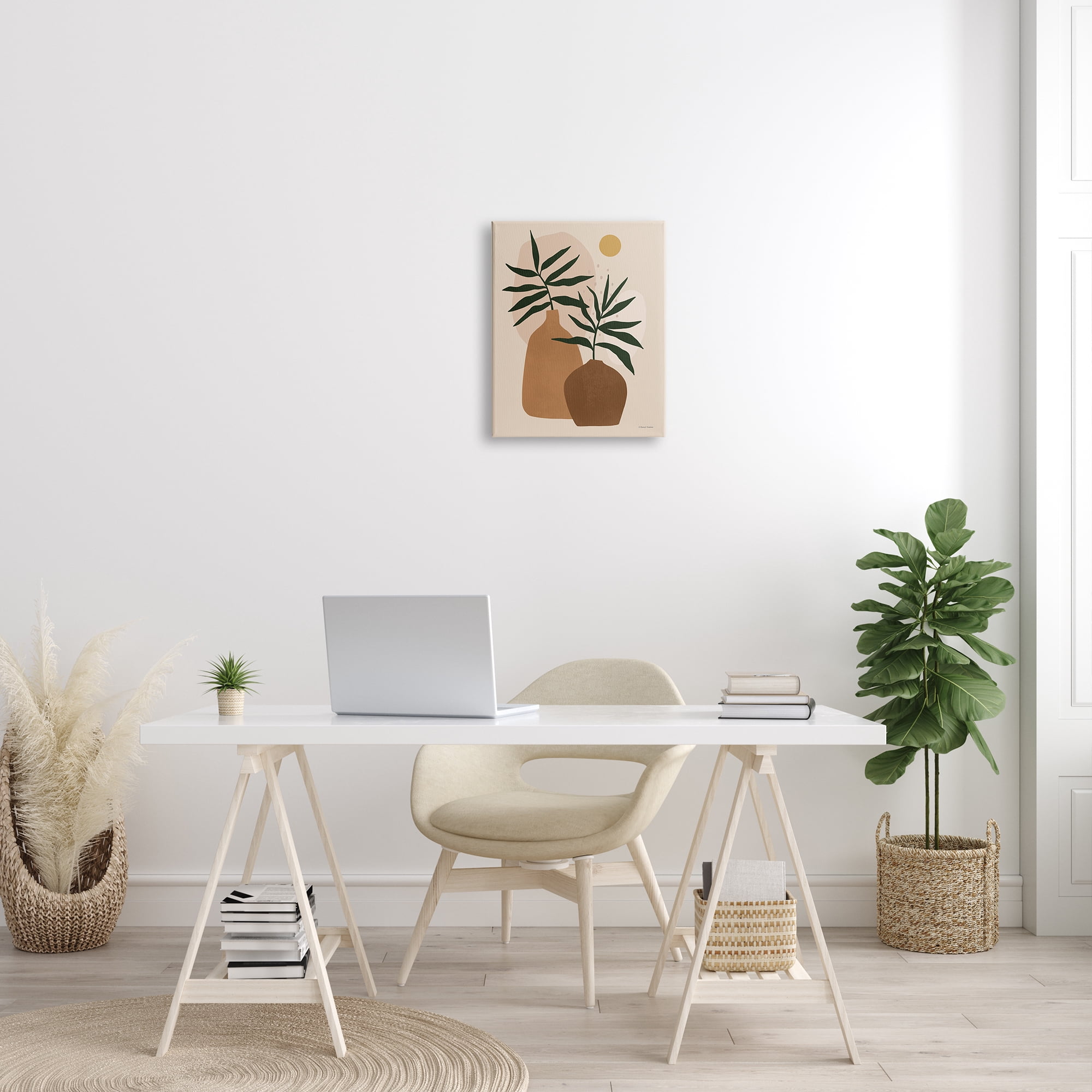 Stupell Industries Potted Plant Vases Cutout Abstract Botanical Shapes Graphic Art Gallery Wrapped Canvas Print Wall Art, Design by Rachel Nieman