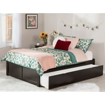 AFI Concord King Solid Wood Platform Bed with Footboard and Twin XL Trundle in Espresso