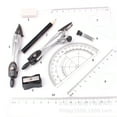 thumbnail image 1 of Reusable Metal Compass Set, Precision And Quality Drawing Tools For Students, Includes Ruler, Squares, Compass, Protractor, Pencils, Eraser, Sharpener, Refills, 1 of 4