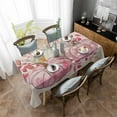 thumbnail image 3 of Pink White Pumpkins Rectangle Tablecloths 52x70,Fall Thanksgiving Watercolor Eucalyptus Table Cloth Table Cover Indoor/Outdoor Tabletop Decor for Wedding Holiday Party Dinner Baby Shower, 3 of 7