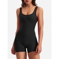 thumbnail image 2 of SUNSIOM Women's Summer Short Fitted Jumpsuit Solid Color Sleeveless Backless Workout Playsuit, 2 of 6