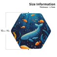 thumbnail image 2 of Sigee Whimsical Underwater Fantasy for Water-Resistant, Heat-Resistant, Non-Slip Leather Coasters Set, Ideal for Coffee Table, Office, Bar, Home Decor-Hexagon, 2 of 6