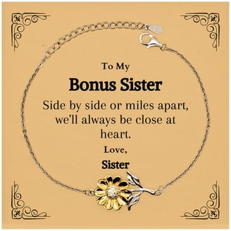 Bracciale Per Sorelle In Acciaio Inossidabile – “Side By Side Or Miles Apart, Sisters Are Close At Heart” – Regalo Per Migliore Amica E Anniversario