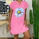thumbnail image 5 of Sexy Vestidos Cortos de Verano para las Mujeres 2025 Moda Suelta de Ocio Vestido de Manga Corta con Cuello en V, Vestido Casual de Rodilla, 5 of 6