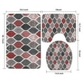 thumbnail image 3 of Red and Black Ethnic Geometric Pattern Bathroom Rugs Sets 3 Piece,Toilet Cover Set,Absorbent Non Slip Bathroom Mats Sets with U-Shaped Contour Rug Toilet Rug Set, 3 of 5