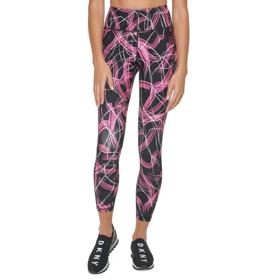 DKNY Sport Electric Shock Printed 7/8 Leggings Laser Pink XS