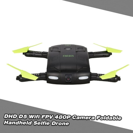 DHD D5 Wifi FPV 480P Camera Foldable Selfie Drone 6-Axis Gyro Altitude Hold Flight Path RC