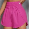 thumbnail image 3 of High Waisted Loose Fit Athletic Shorts for Women - Elasticated Rose Red Workout Shorts Perfect for Spring and Summer, 3 of 6