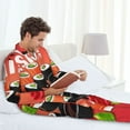 thumbnail image 6 of Salouo Sushi Print Button-Front Long Sleeve Pajama Set for Men, Soft 2Pjs Men's Long Sleeve Sleepwear-Medium, 6 of 7