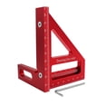 thumbnail image 1 of yeacher Règle de Menuiserie en Alliage d'Aluminium avec Mesure d'Angle 45°/90°, Guide de Trou pour Marquage de Précision, Durable et Résistant à la Rouille, Idéal pour les Charpentiers et les Amateurs de Bricolage (Rouge), 1 of 6