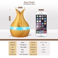 thumbnail image 2 of XEOVHV 300ml LED Essential Oil Diffuser Humidifier Aromatherapy Wood Grain Vase Aroma, 2 of 6