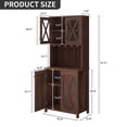 thumbnail image 6 of DEXTRUS 67"H Farmhouse Bar Cabinet for Liquor and Glasses, Wood Freestanding Kitchen Pantry Cabinet , Brown, 6 of 8