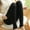 Black, variant on Women's Single Medium Weight Breathable Cotton-Spandex Leggings