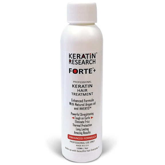 Keratin Forte Extra Strength Brazilian Keratin Hair Treatment Straightening Complex Blowout Treatment Professional Grade Natural Organic Results Argan Oil Keratina Brasilera Para Alisar el Pelo (4oz)