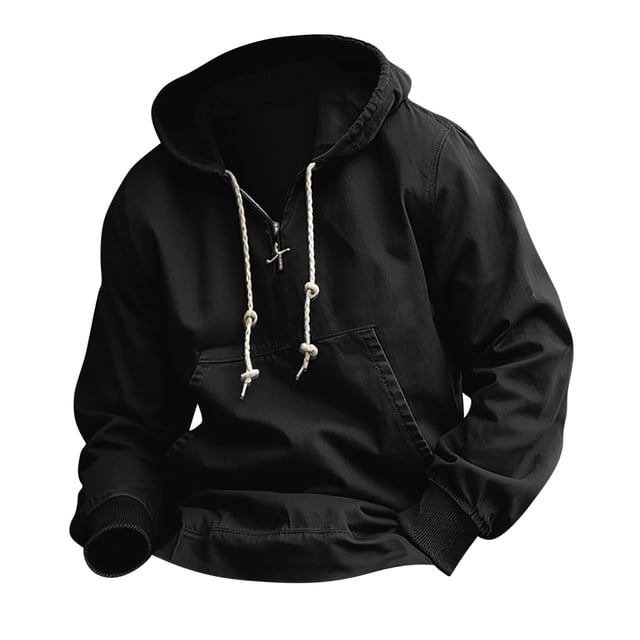 Blusa de manga larga con capucha, solapa, capucha, bolsillo, doble botonadura, informal, gabardina, cárdigan, abrigo para hombre, cárdigan, abrigo, blusa para hombre