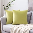 thumbnail image 1 of Juego de 2 Fundas de Cojines de Terciopelo Almohada Decorativa para Sofá Súper Suave Decoración Cómoda Hogar Sala de Estar Dormitorio para Sofá 40X40CM Amarillo Verde, 1 of 4