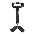 thumbnail image 2 of Handcuff with Mouth Ball Nylon Strap Wrist Handcuff Mouth Plug Restraint Tool for Female Adult Couple Black, 2 of 4