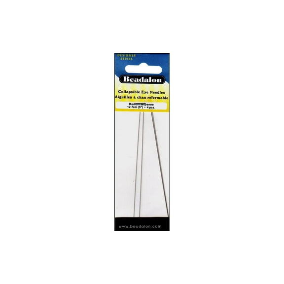 Beadalon Collapsible Eye Needles 5" 4/Pkg-Medium