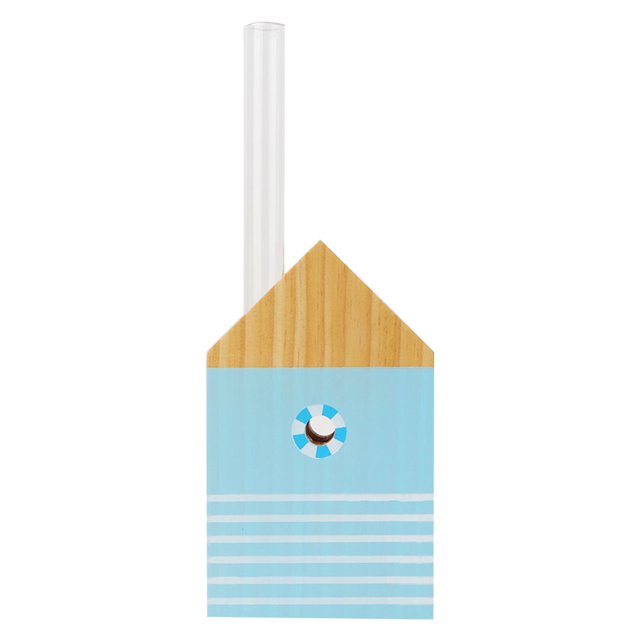 Tubo de ensayo pastoral de madera, insertador de flores de vidrio, decoración de escritorio pequeña (anillo de natación TT-04)