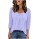 thumbnail image 1 of Camiseta de Manga 3/4 Impresa de Moda Casual de Ajuste Suelto de la Mujer de Verano Cómoda Primavera Y Verano, 1 of 6