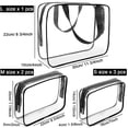 thumbnail image 2 of Clear Makeup Bags, TSA Approved 6 Pcs Cosmetic Bags Set PVC with Zipper Handle Portable Travel Luggage Pouch Airport Airline Vacation Organization (Black), 2 of 4