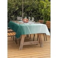 thumbnail image 4 of 60x102 Inch Outdoor Tablecloth with Umbrella Hole Zipper Rectangle Mist Ocean Rectangular Tablecloths Waterproof Coastal Emerald Green Ombre Sea Waves Minimalist Patio Table Cloth Cover for Picnic, 4 of 8
