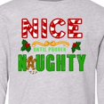 thumbnail image 4 of Inktastic Nice Until Proven Naughty with Holly and Gingerbread Man Long Sleeve Youth T-Shirt, 4 of 5