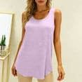 thumbnail image 6 of Zynoxe Women's Tops Casual Solid Color Crew Neck Tank Tops Versatile Comfortable Sleeveless Undershirt T Shirts for Women (Purple,L), 6 of 7