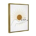 thumbnail image 3 of Stupell Industries Hand Holding Deco Inspired Sun with Rays Metallic Gold Framed Floating Canvas Wall Art, 24x30, by JJ Design House LLC, 3 of 6
