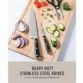 thumbnail image 2 of Martha Stewart 16 Piece Lockton High Carbon Stainless Steel Cutlery Kitchen Knife Block Set W/ABS Tripe Riveted Forged Handle Acacia Wood Block - Black W/Gold, 2 of 13