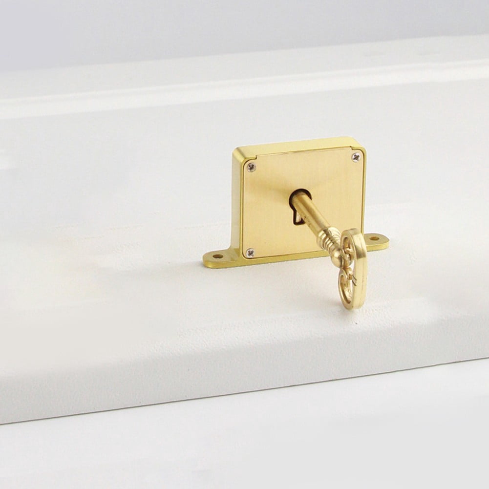 RichLink Vintage Brass Drawer Lock for Durable Antique Style Cabinet Hardware for Smooth,Gold