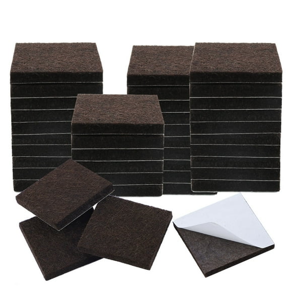 Unique Bargains 40Pcs Felt Furniture Pads Square Floor Protector for Chair Legs 1.5"