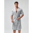 thumbnail image 3 of Peignoir de Nuit en Satin avec Ceinture pour Homme 1 Pce, 3 of 5