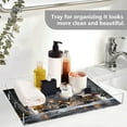 thumbnail image 5 of WOBOGO Acrylic Serving Trays 15.7x11.8 Inch Spill Proof Clear Decorative Organizer with Handle Christmas Backdrop Pattern, 5 of 7