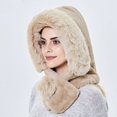 thumbnail image 2 of CoCopeaunt Hat Woman Autumn Winter Warm Scarf Plush Scarf One-Piece Hoodie, Ear Protection Windproof Riding Lei Feng Hat, 2 of 6
