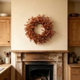 thumbnail image 5 of YAMB Orange Artificial Plant Wreath, 11.8" Multicolor Weatherproof Hanging Fall Rattan Garland, Reusable Faux Foliage Decor for Thanksgiving Indoor Outdoor Seasonal Home Layout, 5 of 6