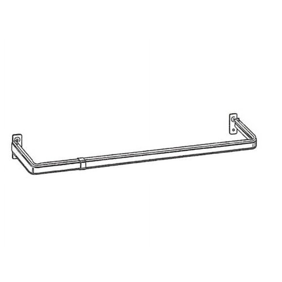 Graber Single Standard Lock Seam Curtain Rod, 28 to 48-Inch Adjustable Width, 5 1/2-Inch Projection, White
