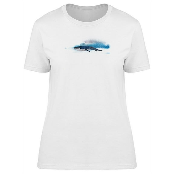 Cool Watercolor Blue Whale T-Shirt Women -Image by Shutterstock, Female Small