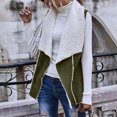 thumbnail image 2 of Drses Women's Casual Open Front Lapel Faux Suede Sleeveless Fleece Vest Jacket Coat, 2 of 7