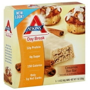 Atkins Cinnamon Bun Bars, 7 oz (Pack of 6)