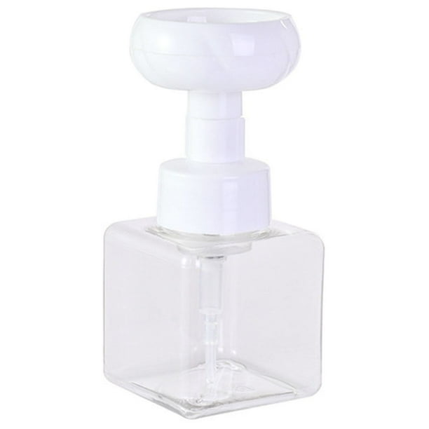 Dispensador de jabón de manos automático, de plástico transparente, con dos tamaños opcionales, con bomba de espuma floral, portátil, para oficina, cocina y baño, diseño de dos niveles,