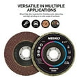 thumbnail image 3 of NEIKO 11107A 10 Pack Aluminum Oxide Flap Discs 4-1/2 for Angle Grinder, 60 Grit Flapper Wheel, Flat T27 Grinding Wheel 4.5 Inch Flap Disc, 7/8" Arbor Grinding Disc, Wood & Metal Sanding, 3 of 5