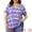 Purple, variant on Women's Plus Size Tshirts V Neck Short Sleeve Loose Tie Dye Tunic Tops 1X Blue